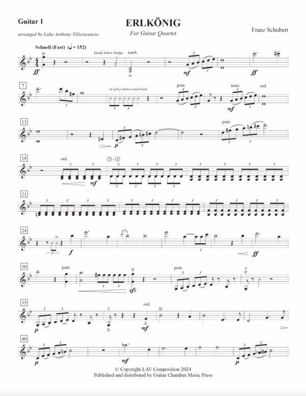 Erlkönig for Guitar Quartet - Image 5