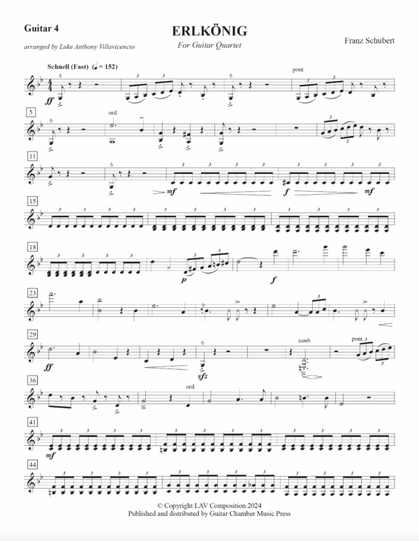 Erlkönig for Guitar Quartet - Image 7