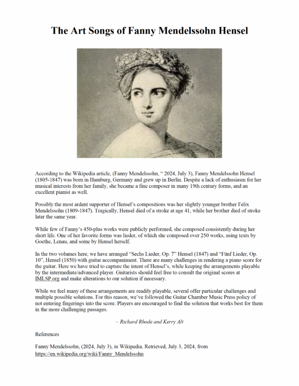 The Art Songs of Fanny Mendelssohn Hensel - Image 2