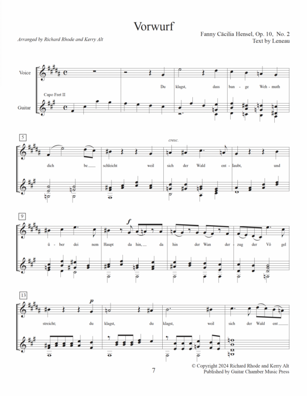 The Art Songs of Fanny Mendelssohn Hensel, Fünd Lieder, Op. 10 - Image 3