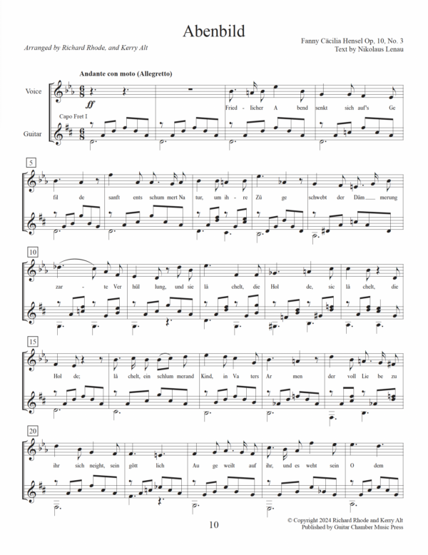 The Art Songs of Fanny Mendelssohn Hensel, Fünd Lieder, Op. 10 - Image 4