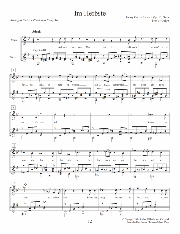 The Art Songs of Fanny Mendelssohn Hensel, Fünd Lieder, Op. 10 - Image 5