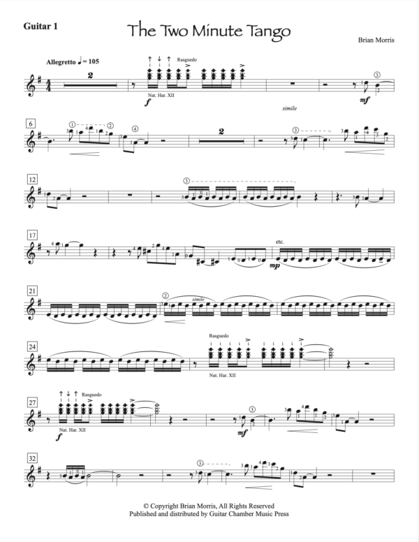 The Two Minute Tango – Guitar Chamber Music Press
