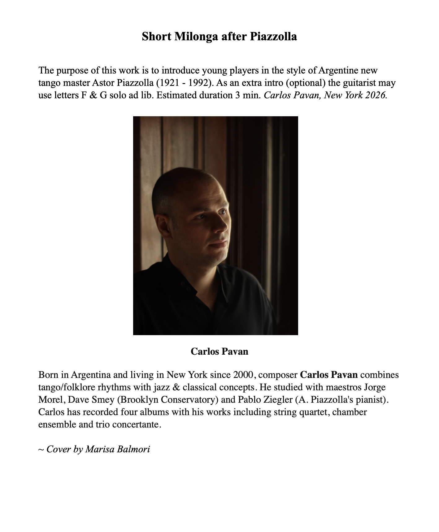 Short Milonga after Piazzolla - Image 3