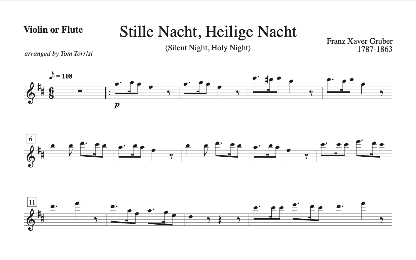 Two Christmas Carols for Violin or Flute and Guitar - Image 6